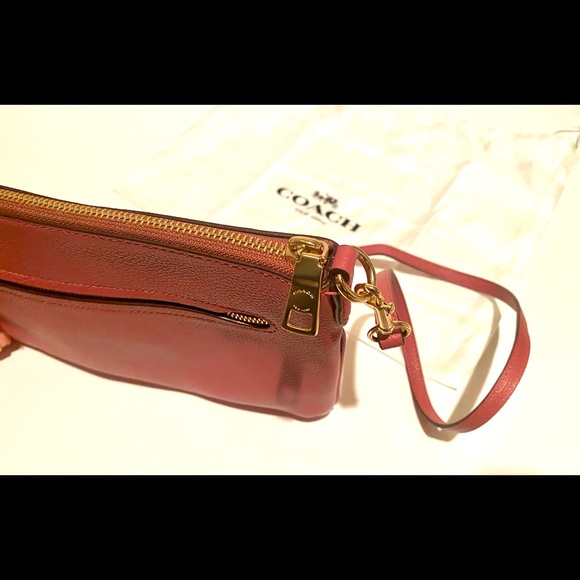 Coach Polly Pink Rouge Pink Pebbled Leather Crossbody Bag C3376 - Picture 10 of 11